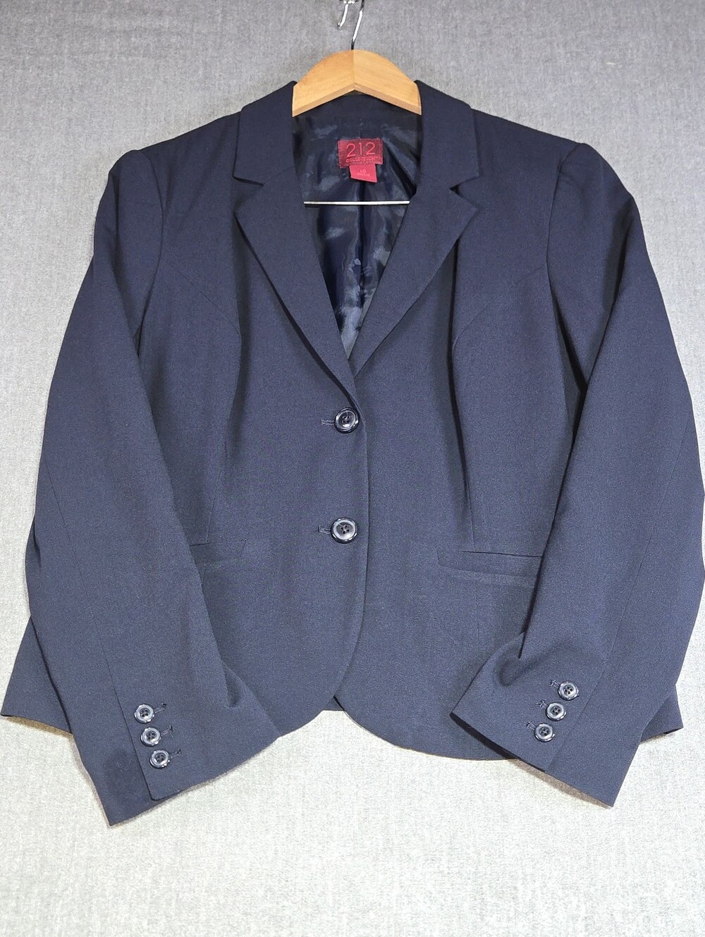 212 Collection Navy Blue Blazer Size 16 Two Button Fully Lined Work Jacket
